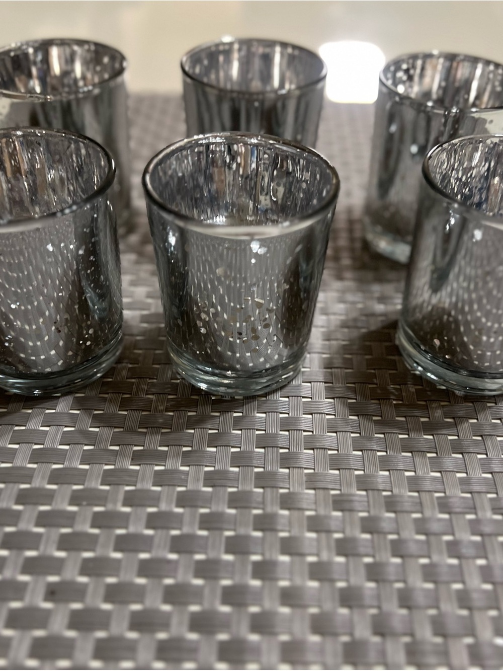 Set of 6 Silver Mercury Glass Votive Holders - Picture 4 of 4